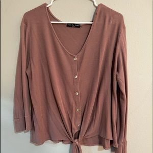 Front tie sweater